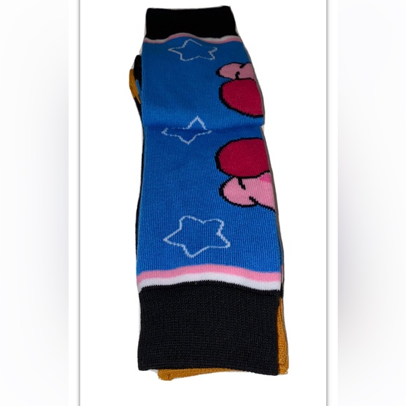 Kirby Waddle Dee Crew Socks 2 Pair Men 8-12 Blue Black Bandana Game Boy 8Bit NEW - Picture 6 of 11
